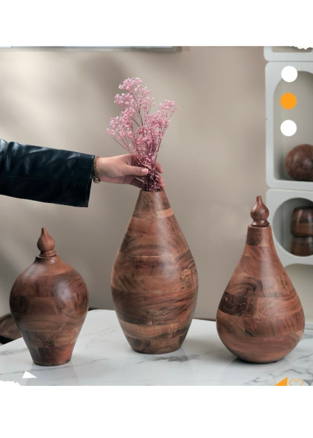 طقم فازات خشب